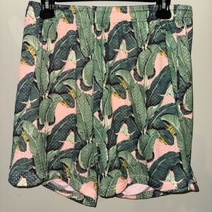 Men’s Nice Laundry Pocket Lounge Short ~ Pink Palms Size Large